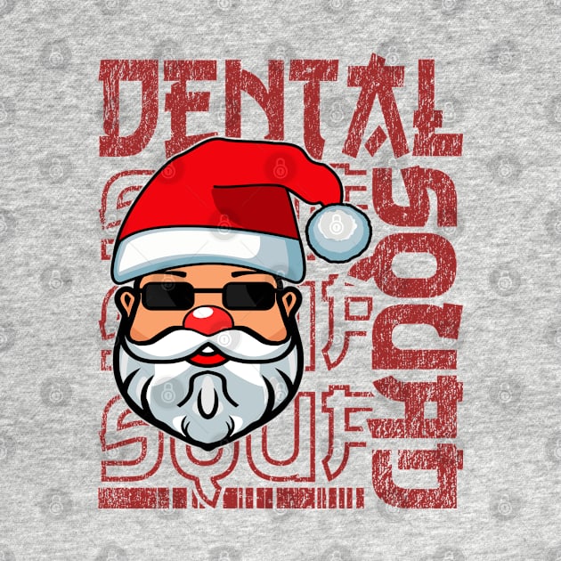 Christmas Dental Squad Santa Claus Typography Red by JaussZ